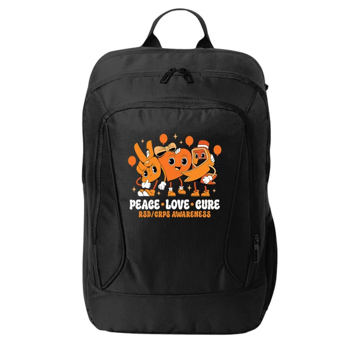 Orange Ribbon Survivor Groovy Rsd Crps Awareness City Backpack