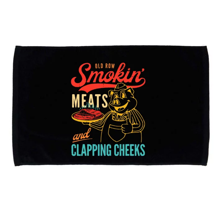 Old Row Smokin Meats And Clapping Cheeks Funny Microfiber Hand Towel