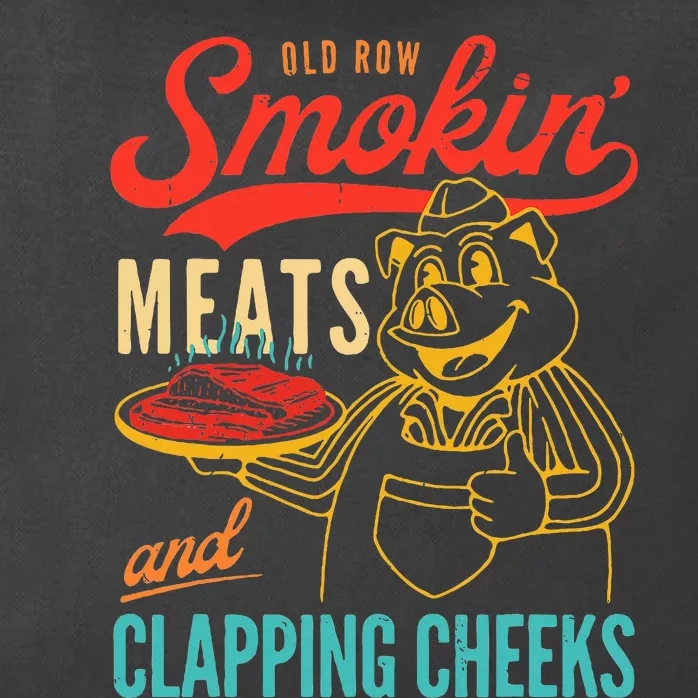 Old Row Smokin Meats And Clapping Cheeks Funny Zip Tote Bag