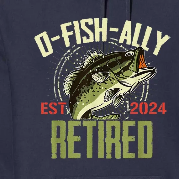 Ofishally Retired Since 2024 Retirement Fishing Premium Hoodie