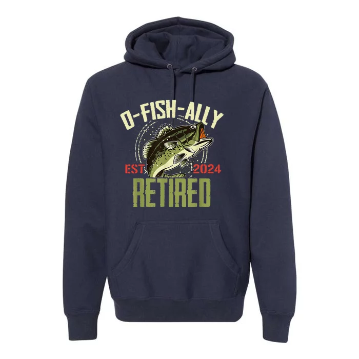 Ofishally Retired Since 2024 Retirement Fishing Premium Hoodie