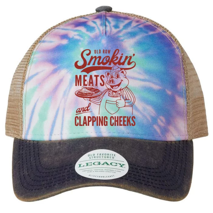 Old Row Smokin Meats And Clapping Cheeks Funny Legacy Tie Dye Trucker Hat