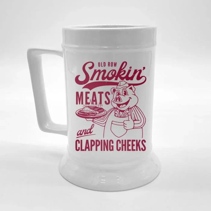 Old Row Smokin Meats And Clapping Cheeks Front & Back Beer Stein