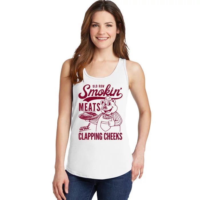 Old Row Smokin Meats And Clapping Cheeks Ladies Essential Tank