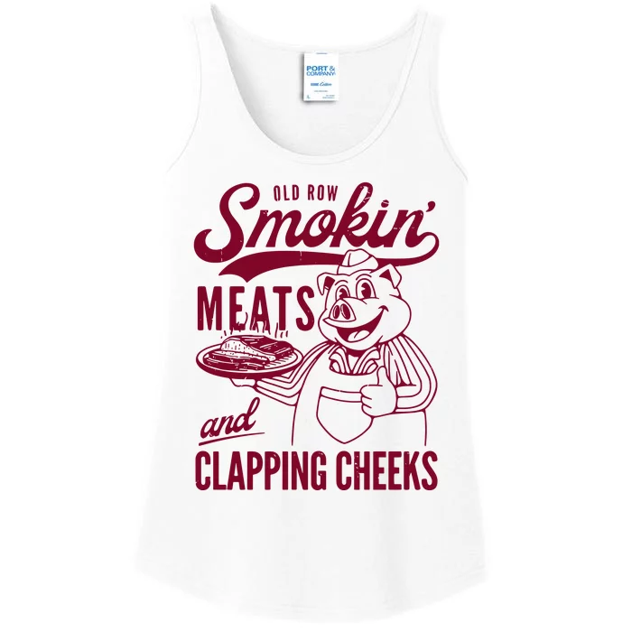 Old Row Smokin Meats And Clapping Cheeks Ladies Essential Tank