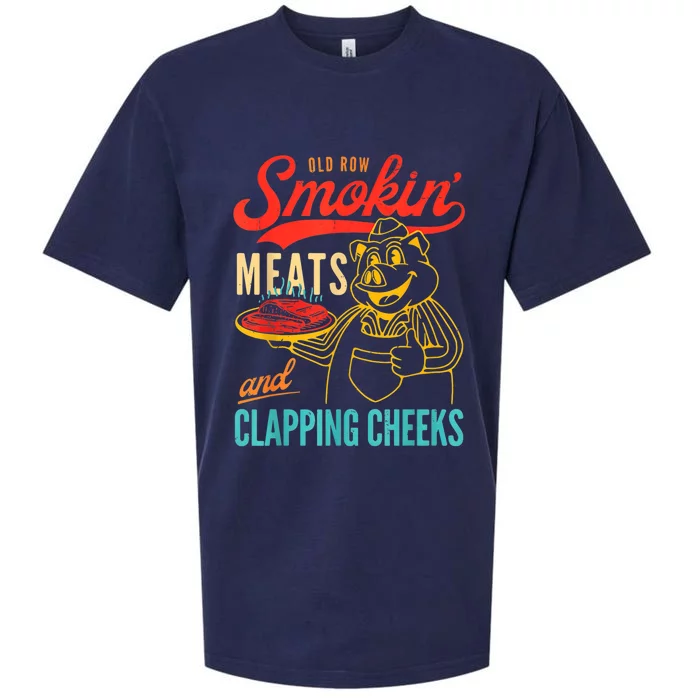 Old Row Smokin Meats And Clapping Cheeks Sueded Cloud Jersey T-Shirt