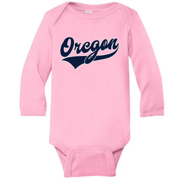 Oregon Retro Throwback Design Classic Baby Long Sleeve Bodysuit