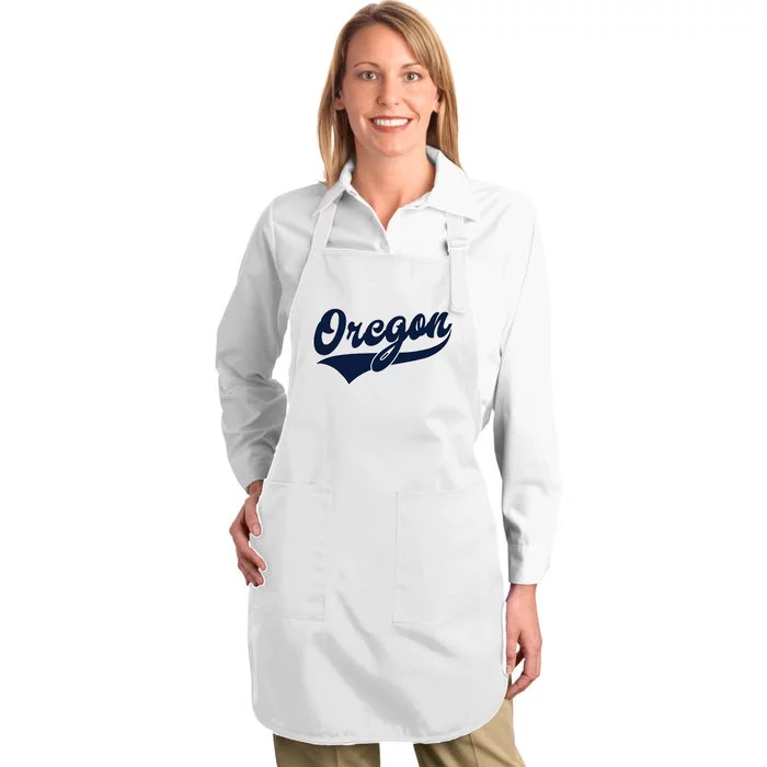 Oregon Retro Throwback Design Classic Full-Length Apron With Pocket