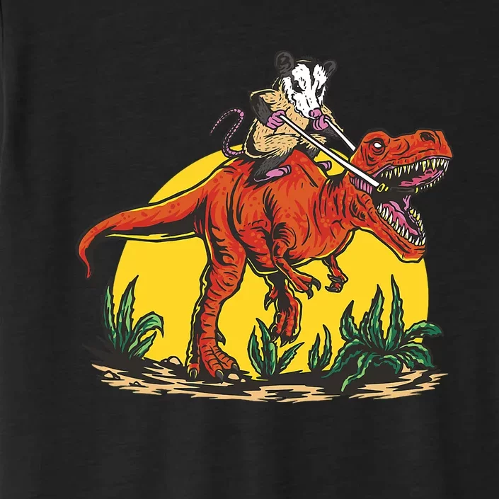 Opossum Riding T Rex Dinosaur ChromaSoft Performance T-Shirt