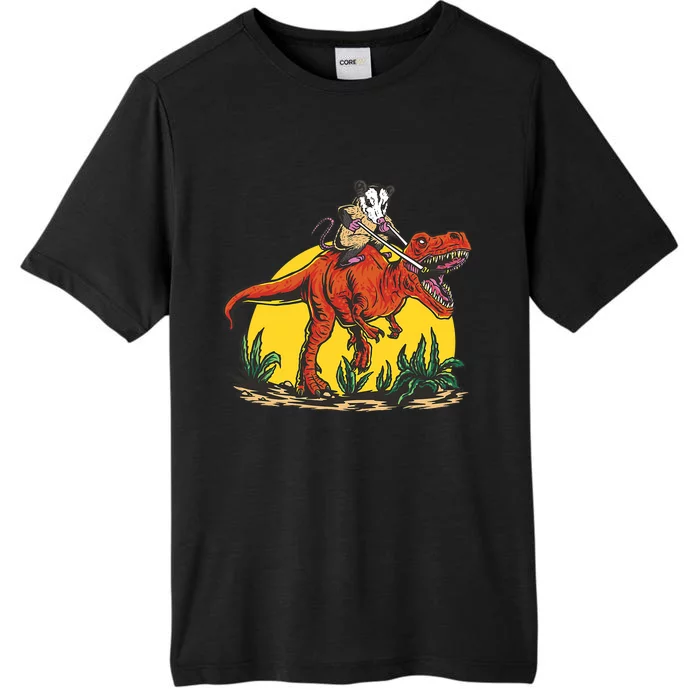 Opossum Riding T Rex Dinosaur ChromaSoft Performance T-Shirt