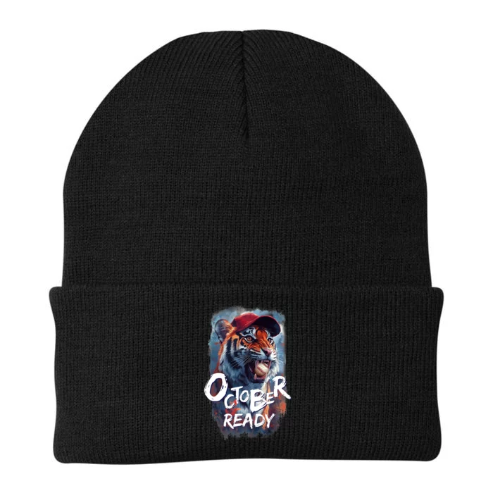 October Ready Tiger Baseball Sports Playoffs Knit Cap Winter Beanie