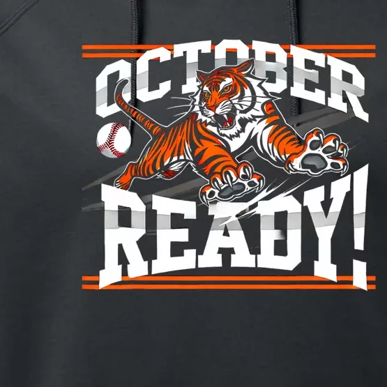 October Ready Tiger Baseball Fan Apparel Performance Fleece Hoodie