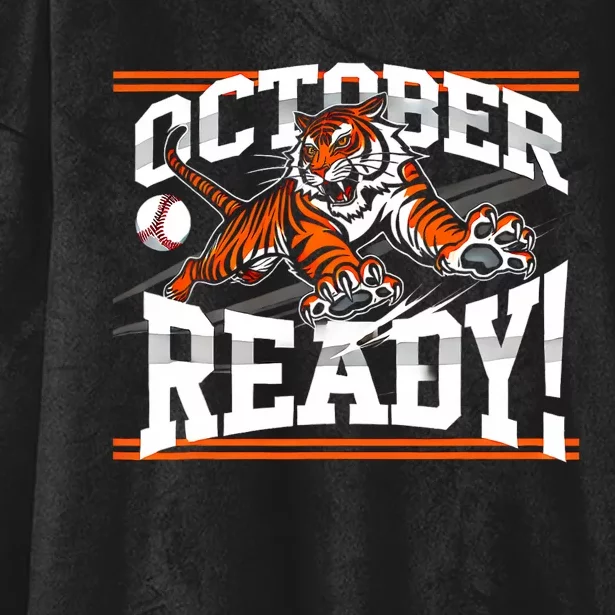 October Ready Tiger Baseball Fan Apparel Hooded Wearable Blanket