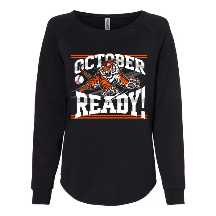 October Ready Tiger Baseball Fan Apparel Womens California Wash Sweatshirt