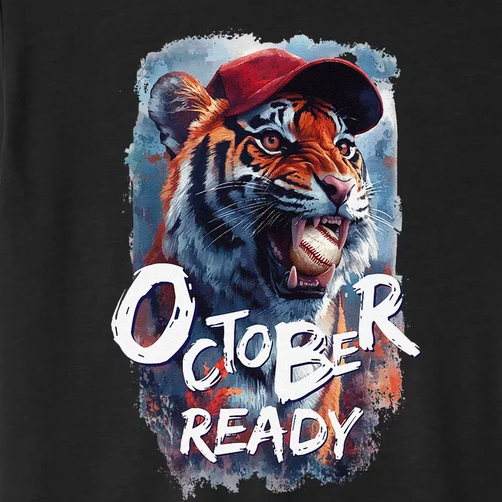 October Ready Tiger Baseball Sports Playoffs ChromaSoft Performance T-Shirt