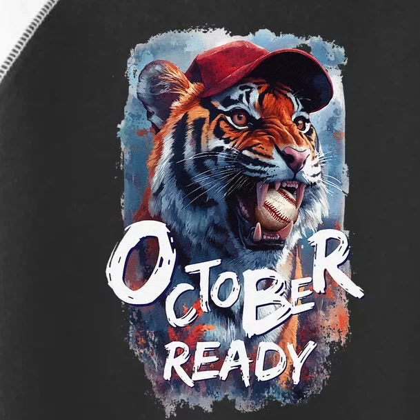 October Ready Tiger Baseball Sports Playoffs Toddler Fine Jersey T-Shirt