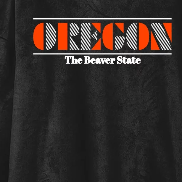 Oregon Retro The Beaver State Logo Hooded Wearable Blanket