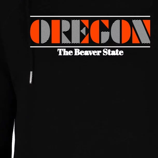 Oregon Retro The Beaver State Logo Womens Funnel Neck Pullover Hood