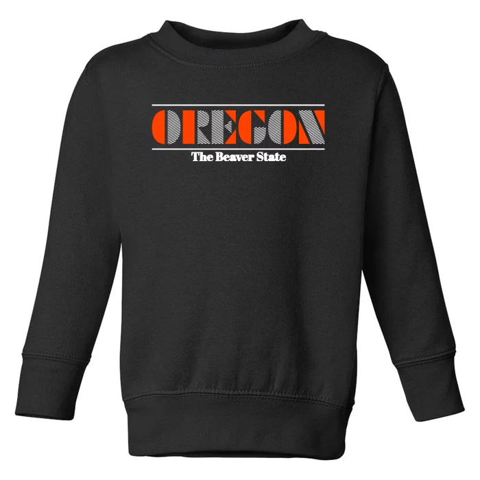 Oregon Retro The Beaver State Logo Toddler Sweatshirt