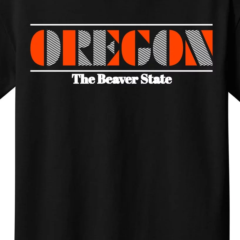 Oregon Retro The Beaver State Logo Kids T-Shirt