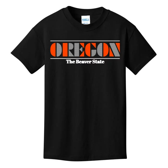 Oregon Retro The Beaver State Logo Kids T-Shirt