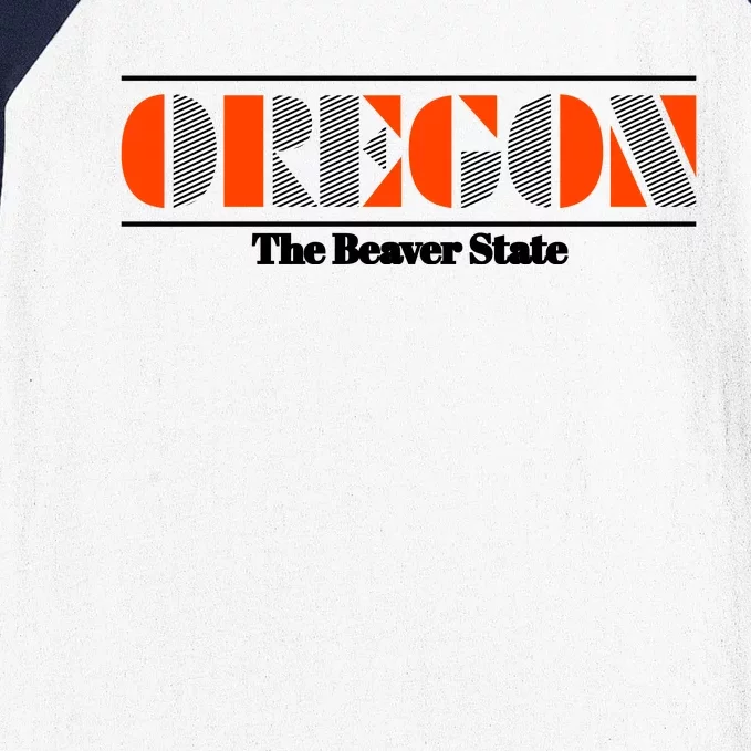 Oregon Retro The Beaver State Logo Baseball Sleeve Shirt