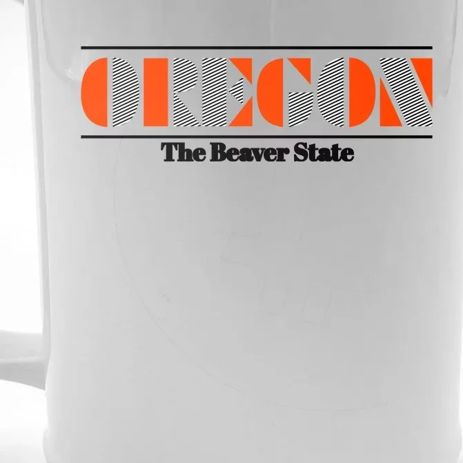 Oregon Retro The Beaver State Logo Front & Back Beer Stein