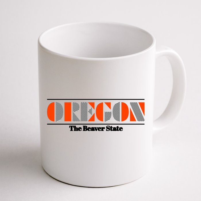 Oregon Retro The Beaver State Logo Front & Back Coffee Mug