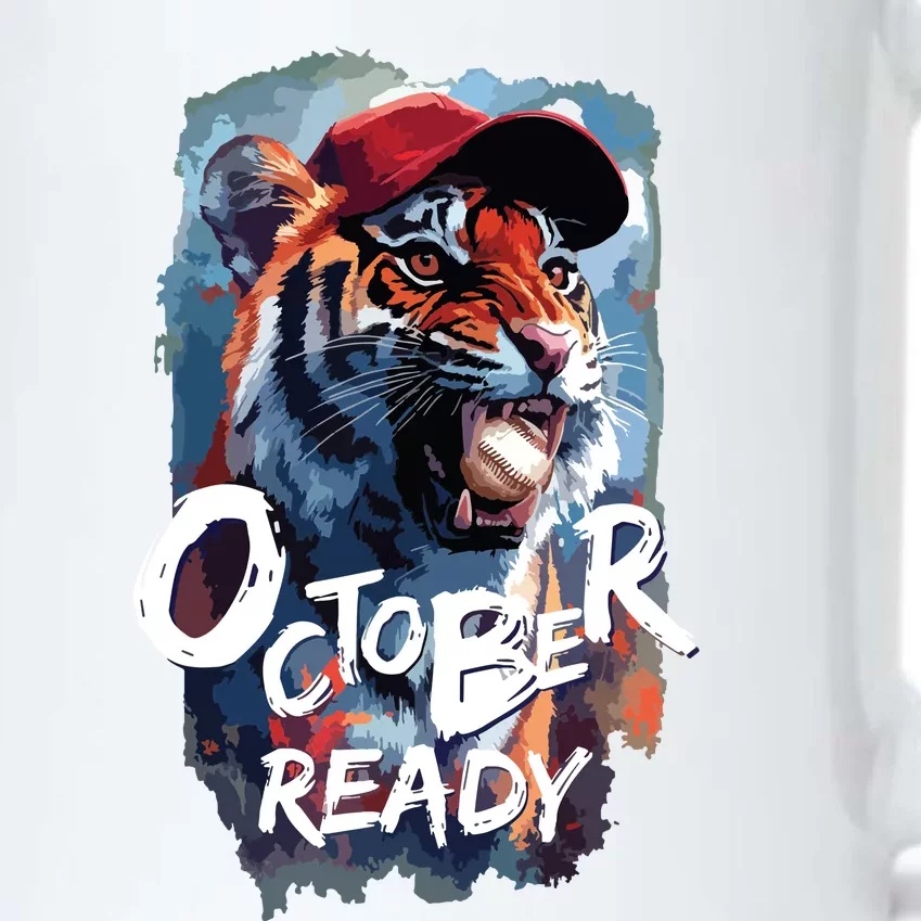 October Ready Tiger Baseball Sports Playoffs Black Color Changing Mug