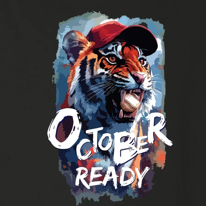 October Ready Tiger Baseball Sports Playoffs Toddler Long Sleeve Shirt