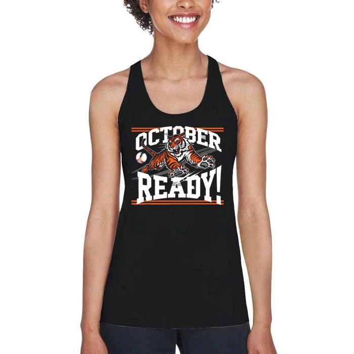 October Ready Tiger Baseball Fan Apparel Women's Racerback Tank