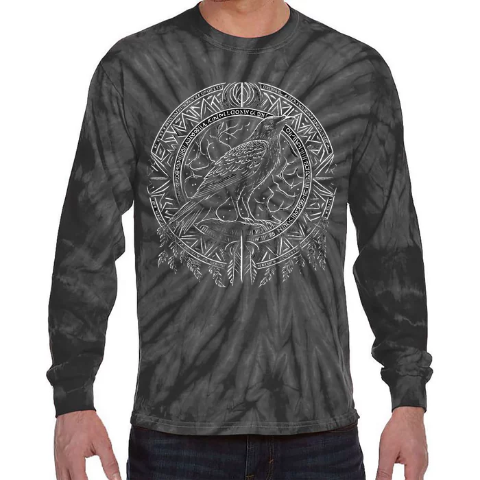 Odins Raven Viking Midgard Thor Walhalla Tie-Dye Long Sleeve Shirt