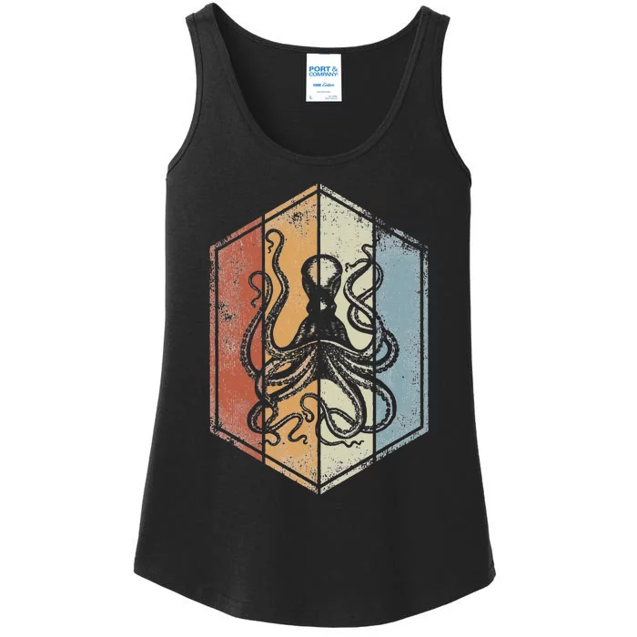 Octopus Retro Vintage Style Marine Biologist Ladies Essential Tank