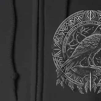 Odins Raven Viking Midgard Thor Walhalla Full Zip Hoodie