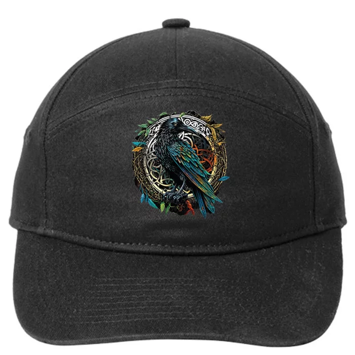 Odins Raven Viking Midgard Thor Walhalla 7-Panel Snapback Hat