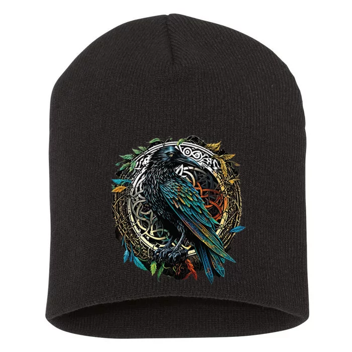 Odins Raven Viking Midgard Thor Walhalla Short Acrylic Beanie