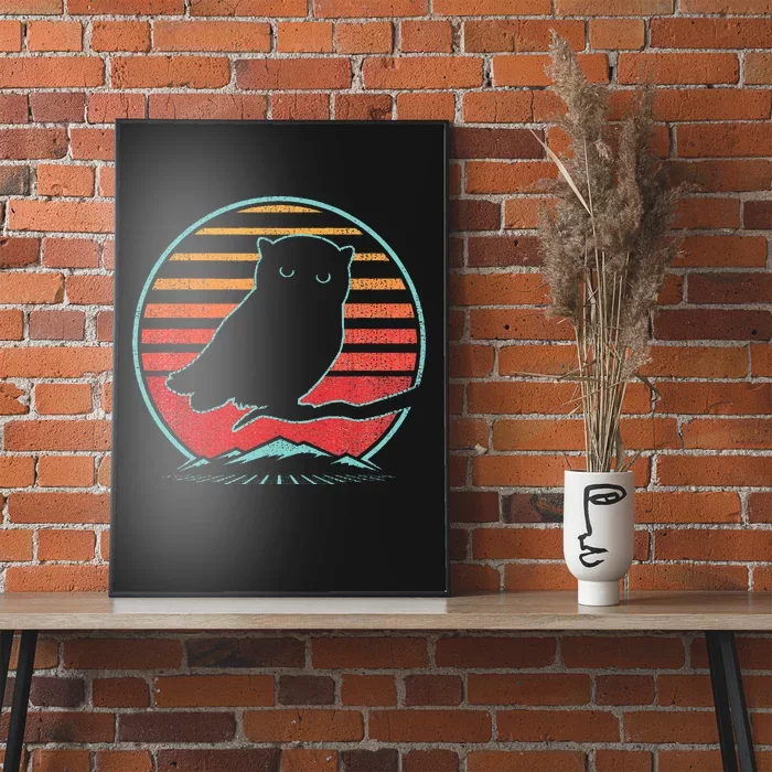 Owl Retro Vintage 80s Style Birding Gift Poster