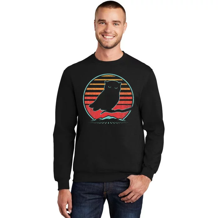 Owl Retro Vintage 80s Style Birding Gift Tall Sweatshirt