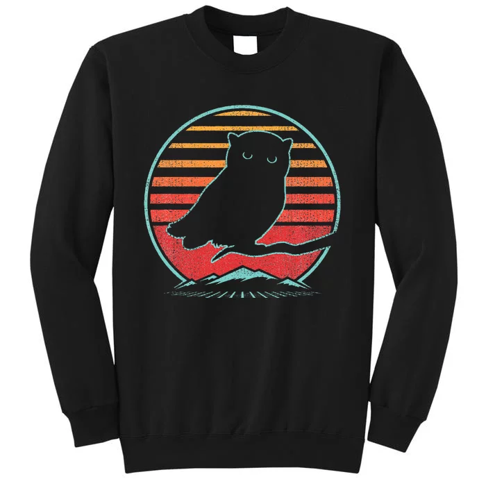 Owl Retro Vintage 80s Style Birding Gift Tall Sweatshirt