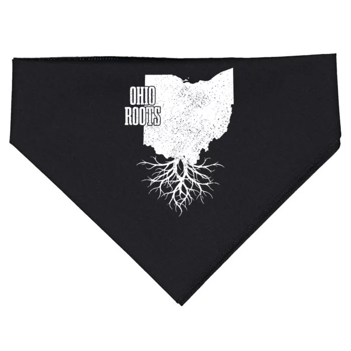 Ohio Roots Vintage Usa Patriotic Pride State Map USA-Made Doggie Bandana