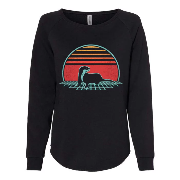 Otter Retro Vintage 80s Style Animal Lover Gift Womens California Wash Sweatshirt