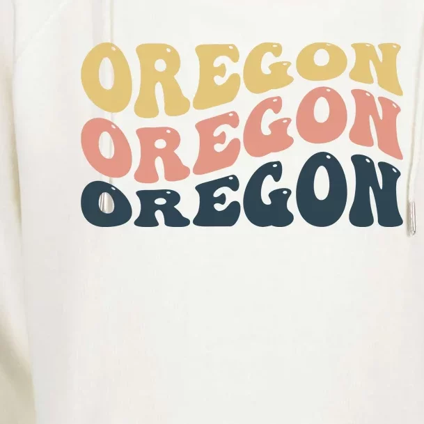 Oregon Retro Waves Womens Funnel Neck Pullover Hood