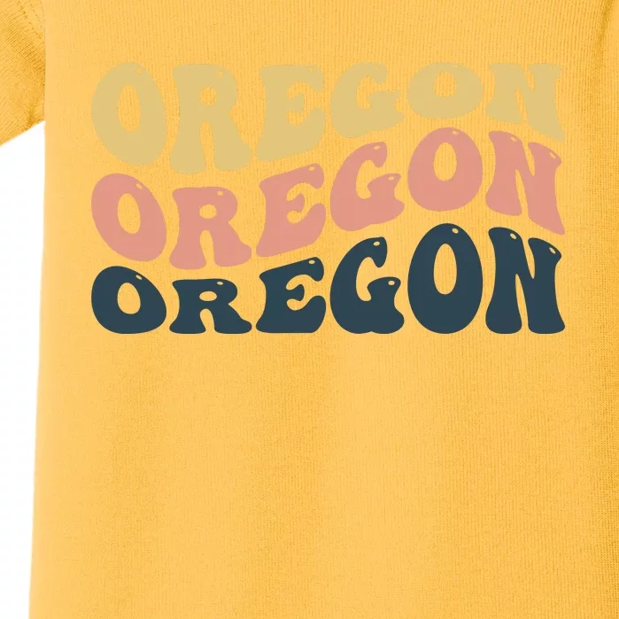 Oregon Retro Waves Baby Bodysuit