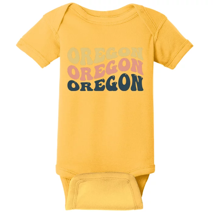 Oregon Retro Waves Baby Bodysuit