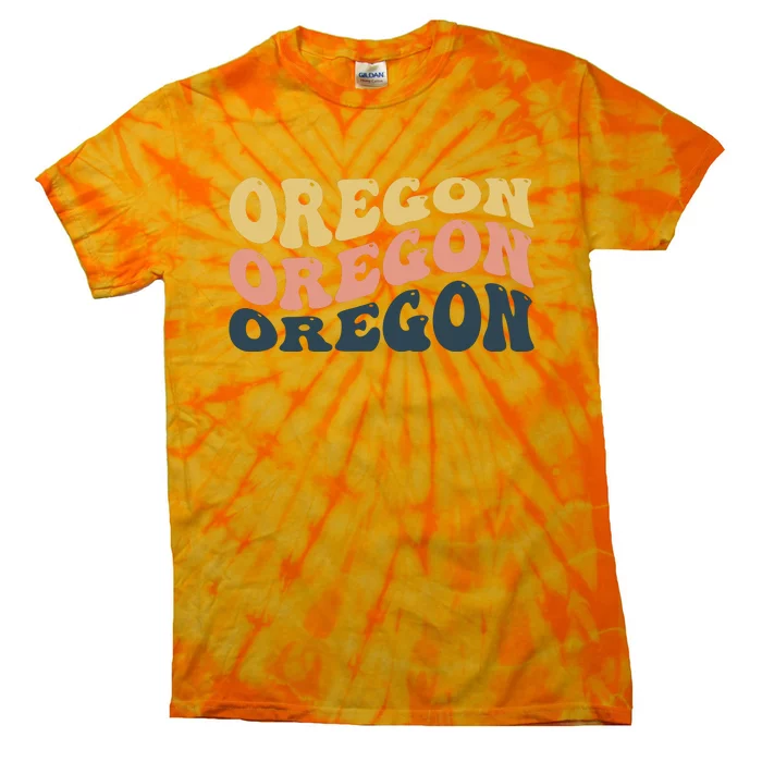 Oregon Retro Waves Tie-Dye T-Shirt