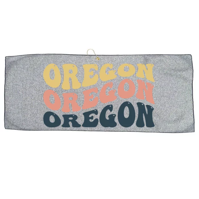 Oregon Retro Waves Large Microfiber Waffle Golf Towel