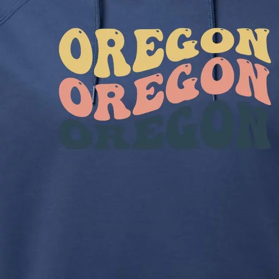 Oregon Retro Waves Performance Fleece Hoodie