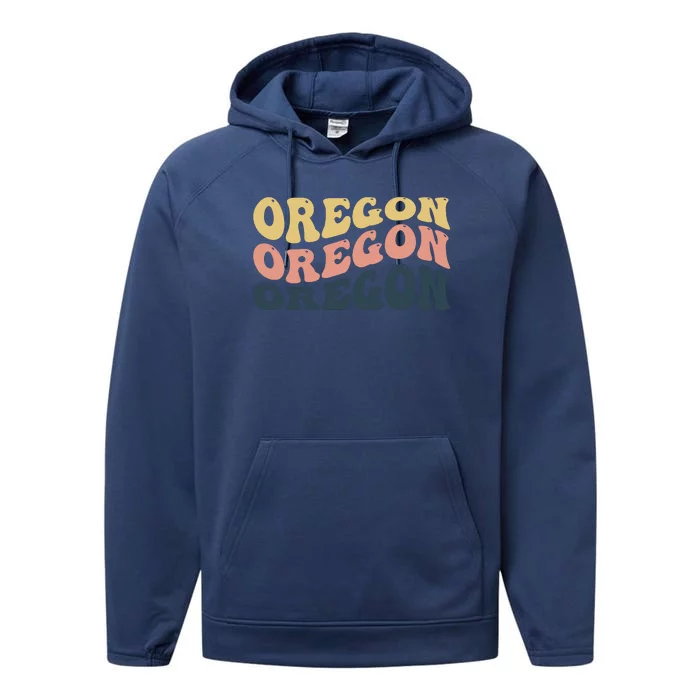 Oregon Retro Waves Performance Fleece Hoodie