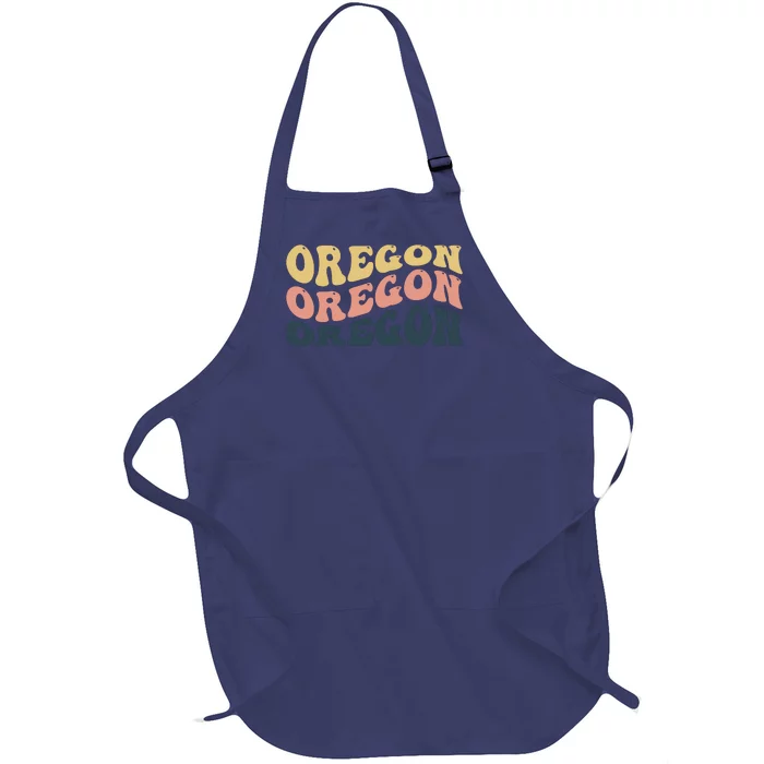 Oregon Retro Waves Full-Length Apron With Pocket