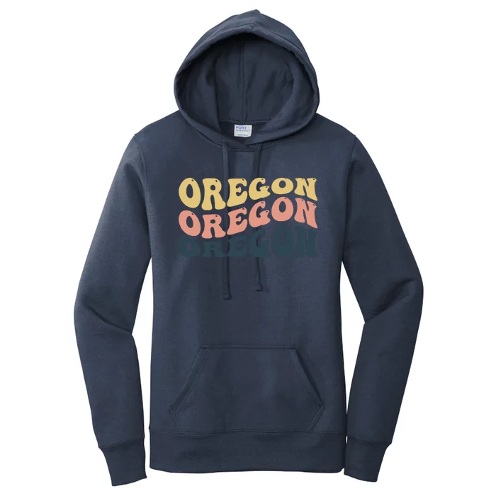 Oregon Retro Waves Women's Pullover Hoodie